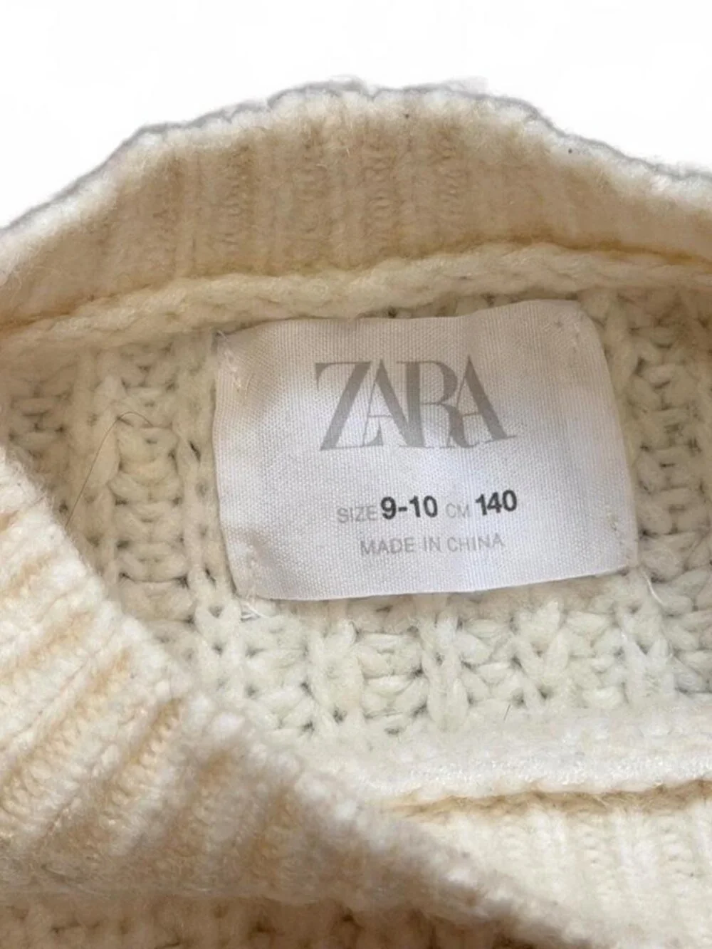Zara Girls' Cream and White Jumper